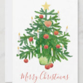 Vintage Christmas Tree with a Star White Fliese