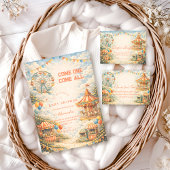 Vintage Circus Baby Shower Einladung