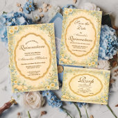 Vintage Coastal Daisy Quinceañera Save The Date