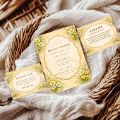 Vintage Daisy Wildflower Bridal Shower Einladung