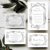 Eleganter silberweißer Deko-Rahmen der 20er Jahre Pergament Einladungen