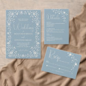 Vintage staubblaue Rosenranken-Hochzeitsprogramm Programm (Personalisiere diese Kollektion eines unabhängigen Creators.)