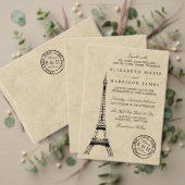 Vintag Eiffelturm Paris Postmark Wedding Poster (Personalisieren Sie die Kollektion dieses unabhängigen Creators. Test)