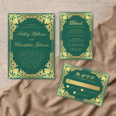 Emerald Green Gold Printing Name Wedding Platzkart (Personalisiere diese Kollektion eines unabhängigen Creators.)