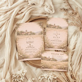 Rustic Countryside Chapel Wedding Einladung