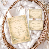 Vintage Fairytale Garden Baby Shower Einladung