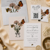 Minimalistische botanische florale Bogenhochzeit Einladung