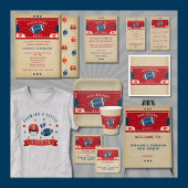 Vintag Football Baby Dusche Einladung