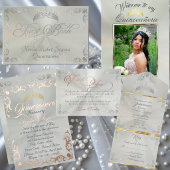 Gold Vintage Border Quinceanera - Pastell Rosa Programm