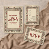 Vintage Rahmen Ethnic Motif Wedding Serviette (Personalisiere diese Kollektion eines unabhängigen Creators.)