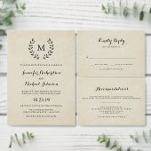 Vintage französische Schriftart und Monogramm-UAWG RSVP Karte (Personalisiere diese Kollektion eines unabhängigen Creators.)