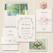 Vintage Garden Ethereal Blush Floral Wedding Einladungsbanderole