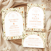 Vintage Garden Floral Wedding Dankeskarte