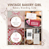Vintage-Bäckerei-Mädchen-Logo-Treueprogramm Visitenkarte