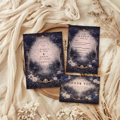 Goldene Vintage-Hochzeit mit Blumenmuster Save The Date