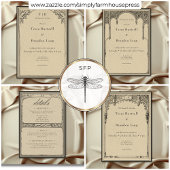 Vintage gotische Hochzeit an der mittelalterlichen RSVP Karte