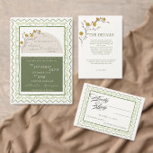 Vintag Gelbe Blüte Rustikale Hochzeit RSVP Begleitkarte (Personalisiere diese Kollektion eines unabhängigen Creators.)