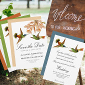 Hummingbird Lily Watercolor Schwarz-weiße Hochzeit