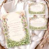 Vintage Iris And Bellflower Botanical Baby Shower Einladung