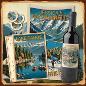 Vintager Tahoe Bachelorette Wochenende Rustikal Einladung