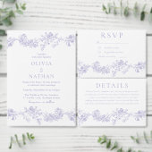 Vintage Lilac Floral Wedding RSVP Karte (Personalisiere diese Kollektion eines unabhängigen Creators.)
