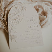 Elegant Modern Line Art Floral Wedding Einladung