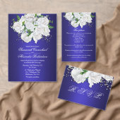 Dunkelblaue und weiße Bridal-Rose Hochzeitdetails Begleitkarte (Personalisiere diese Kollektion eines unabhängigen Creators.)