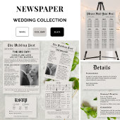 Nostalgische Zeitung Hochzeit-Tischnummer Tischnummer