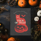 Halloween Vintag Spooky Pumpkin Cat und Bat