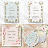 Dusty Blue Vintage Peony Christian Bridal Shower Geschenkschachtel