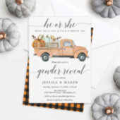 Vintage Pumpkin Truck Gender Reveal Paper Teller