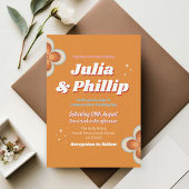 Retro Bridal Brunch 1970er Orange Vintag Einladung