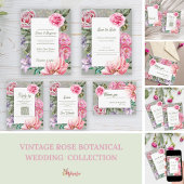 Vintage Rose Romantic Botanical Wedding Welcome Poster
