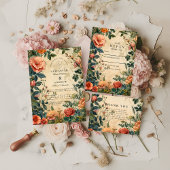 Vintage Rose Garden Wedding Einladung