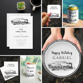 Geburtstagsparty mit Vintagem Dampfzug Einladung