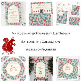 Vintage-Erdbeer-Pflanzenmuster Pappteller
