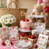 Vintage Erdbeere Erste Geburtstag Serviette