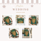 Vintage Teal Garden Islamic Wedding Einladung