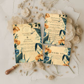 Vintage Tropical Botanical Wedding Einladung