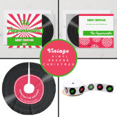 Retro Vinyl Record Ribbon mit rotem Label Satinband