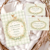 Vintage Woodland Deer Diapper Raffle Begleitkarte