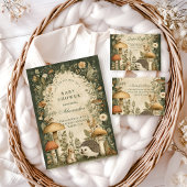 Vintage Woodland Mushroom Baby Shower Einladung
