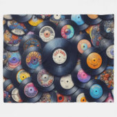 Collection Vinyl Record Pattern 80s Retro Spectrum Fleecedecke (Vorderseite (Horizontal))