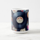 Collection Vinyl Record Pattern 80s Retro Spectrum Kaffeetasse (Mittel)