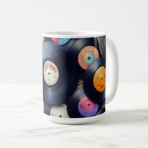 Collection Vinyl Record Pattern 80s Retro Spectrum Kaffeetasse
