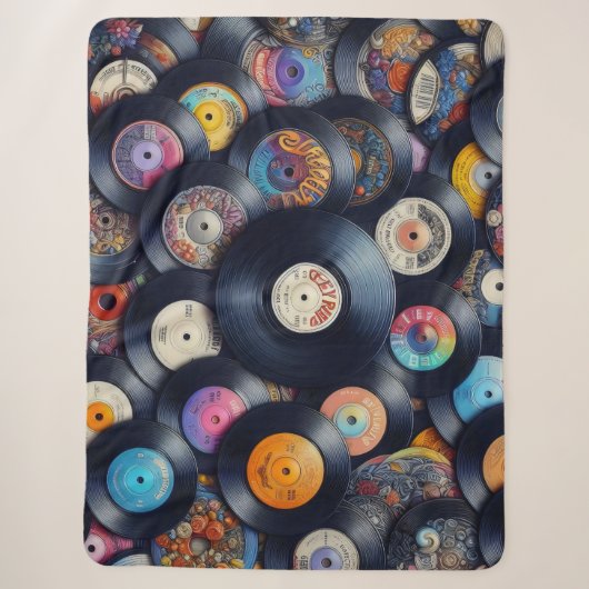 Collection Vinyl Record Pattern 80s Retro Spectrum Sherpadecke (Vorderseite)
