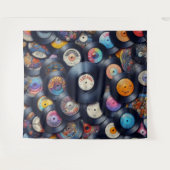 Collection Vinyl Record Pattern 80s Retro Spectrum Wandteppich (Vorderseite (Horizontal))