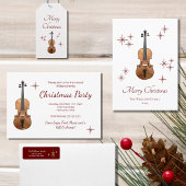 Musikinstrument Violin Weihnachten Runder Pappuntersetzer
