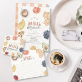 Waffeln Kaffee Obst Wasserfarbe Bridal Brunch Quadratischer Aufkleber