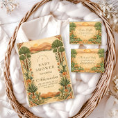 Warm Neutral Desert Canyon Botanicals Baby Shower Einladung